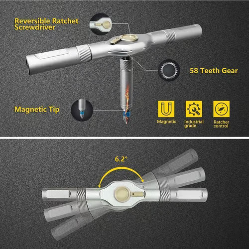 🔥🔥🔧 Upgraded 24 in 1 DlY Screwdriver Set Magnetic Compact and Portable Ratchet Screwdriver